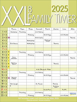 Kalender XXL Family Timer 8 2025 von 