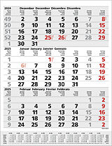 Kalender 3-Monats-Planer Comfort Grau 2025 von 