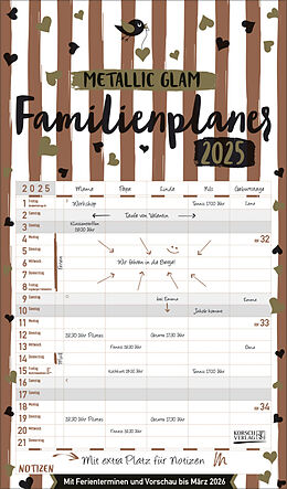 Kalender Familienplaner Metallic Glam 2025 von 