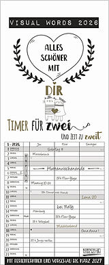Kalender Visual Words Timer für 2 2026 von 