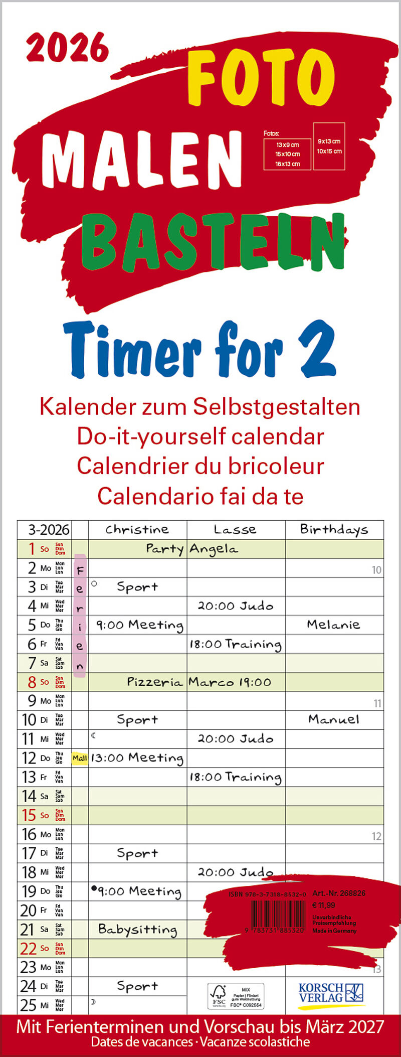 Foto-Malen-Basteln Timer for 2 2026