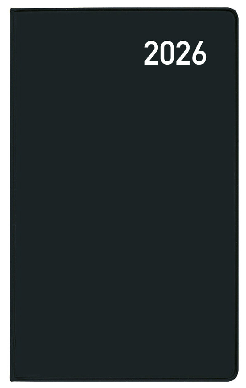 Taschenkalender Saturn Leporello Karton schwarz 2026