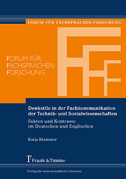 Kartonierter Einband Denkstile in der Fachkommunikation der Technik- und Sozialwissenschaften von Katja Klammer