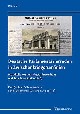 Kartonierter Einband Deutsche Parlamentarierreden in Zwischenkriegsrumänien von 