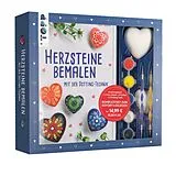 Kartonierter Einband Kreativ-Set Herz-Steine bemalen mit der Dotting-Technik von Maja Condamin