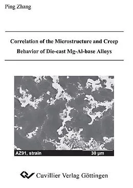 E-Book (pdf) Correlation of the Microstructure and Creep Behavior of Die-cast Mg-Al-base Alloys von Ping Zhang