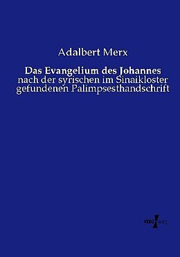 Kartonierter Einband Das Evangelium des Johannes von Adalbert Merx