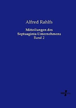 Kartonierter Einband Mitteilungen des Septuaginta-Unternehmens von Alfred Rahlfs