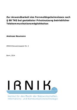 Kartonierter Einband IRNIK-Diskussionspapiere / IRNIK-Diskussionspapier Nr. 3 von Andreas Neumann