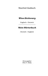 E-Book (epub) Weinwörterbuch Deutsch-Englisch / Englisch-Deutsch von Manfred Zaddach