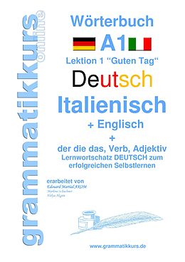 E-Book (epub) Wörterbuch Deutsch - Italienisch - Englisch Niveau A1 von Marlene Schachner