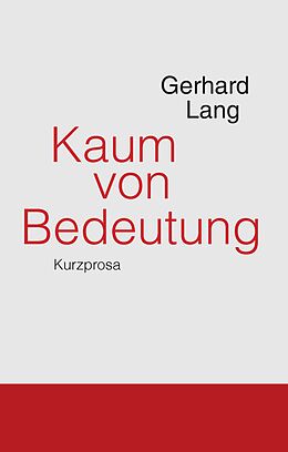 E-Book (epub) Kaum von Bedeutung von Gerhard Lang