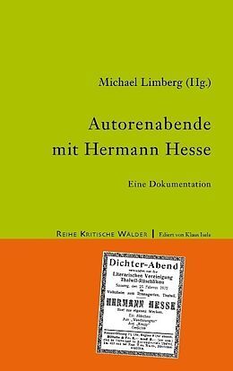 Kartonierter Einband Autorenabende mit Hermann Hesse von 
