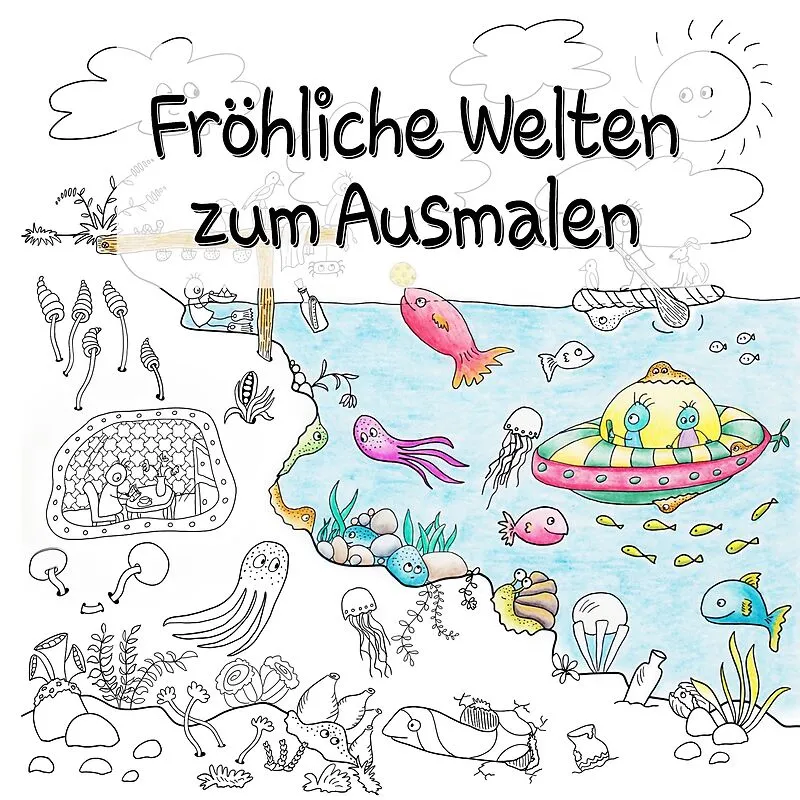 Fröhliche Welten zum Ausmalen