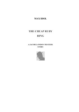 eBook (epub) THE CHEAP RUBY RING de Max Idol