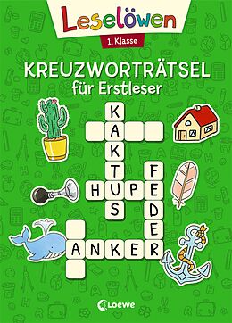 Kartonierter Einband Leselöwen Kreuzworträtsel für Erstleser - 1. Klasse (Grün) von 