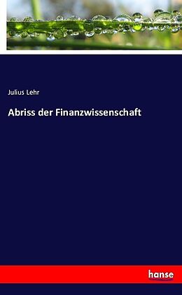 Kartonierter Einband Abriss der Finanzwissenschaft von Julius Lehr