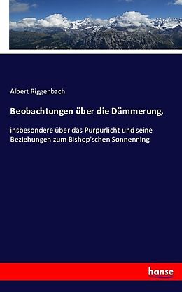 Kartonierter Einband Beobachtungen über die Dämmerung von Albert Riggenbach