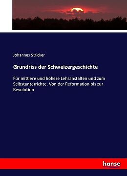 Kartonierter Einband Grundriss der Schweizergeschichte von Johannes Stricker