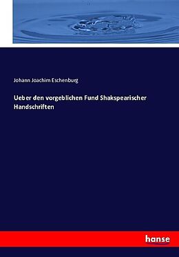 Kartonierter Einband Ueber den vorgeblichen Fund Shakspearischer Handschriften von Johann Joachim Eschenburg