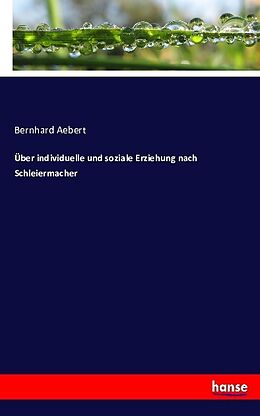 Kartonierter Einband Über individuelle und soziale Erziehung nach Schleiermacher von Bernhard Aebert