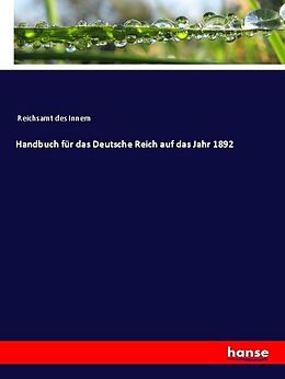 Kartonierter Einband Handbuch für das Deutsche Reich auf das Jahr 1892 von 