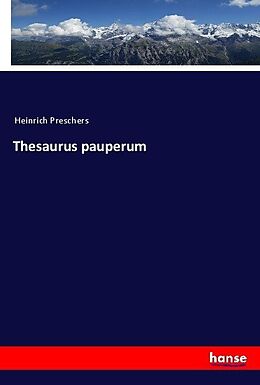 Kartonierter Einband Thesaurus pauperum von Anonymous