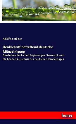 Kartonierter Einband Denkschrift betreffend deutsche Münzeinigung von Adolf Soetbeer
