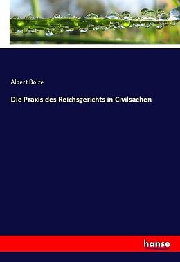 Kartonierter Einband Die Praxis des Reichsgerichts in Civilsachen von Albert Bolze