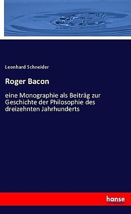 Kartonierter Einband Roger Bacon von Leonhard Schneider