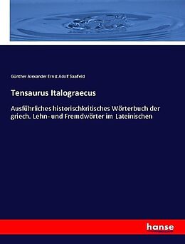 Kartonierter Einband Tensaurus Italograecus von Günther Alexander Ernst Adolf Saalfeld