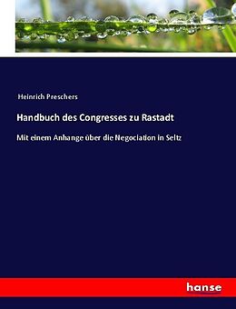 Kartonierter Einband Handbuch des Congresses zu Rastadt von Anonymous