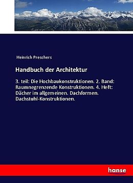 Kartonierter Einband Handbuch der Architektur von Heinrich Preschers