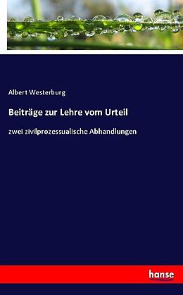 Kartonierter Einband Beiträge zur Lehre vom Urteil von Albert Westerburg