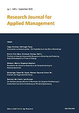 Kartonierter Einband Research Journal for Applied Management - Jg. 1, Heft 1 von Stephan Bingemer, Ralf A. Brickau, Lars-Gunnar Frahm