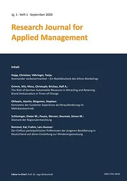 E-Book (pdf) Research Journal for Applied Management - Jg. 1, Heft 1 von Stephan Bingemer, Kai Rommel, Dieter M. Schlesinger