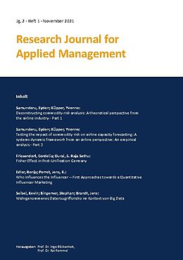 Kartonierter Einband Research Journal for Applied Management - Jg. 2, Heft 1 von Eyden Samunderu, Yvonne Küpper, Cordelia Friesendorf