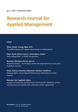 E-Book (pdf) Research Journal for Applied Management - Jg. 3, Heft 1 von 