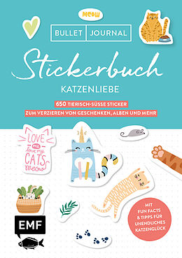 Kartonierter Einband Bullet Journal Stickerbuch  Katzenliebe von 