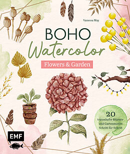 Fester Einband Boho Watercolor  Flowers &amp; Garden von Vanessa May