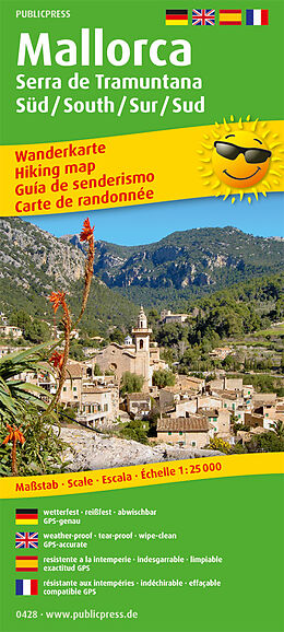 (Land)Karte Mallorca - Serra de Tramuntana Sur/Süd /South/Sud von 