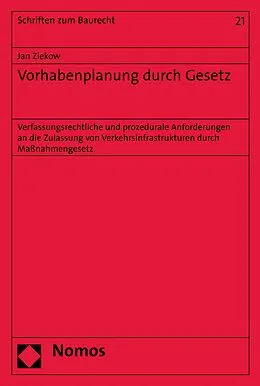 E-Book (pdf) Vorhabenplanung durch Gesetz von Jan Ziekow