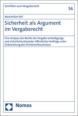 E-Book (pdf) Sicherheit als Argument im Vergaberecht von Maximilian Voll