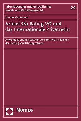 E-Book (pdf) Artikel 35a Rating-VO und das Internationale Privatrecht von Kerstin Mehrmann