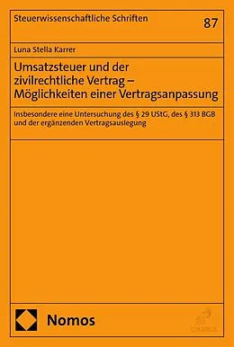 E-Book (pdf) Umsatzsteuer und der zivilrechtliche Vertrag  Möglichkeiten einer Vertragsanpassung von Luna Stella Karrer