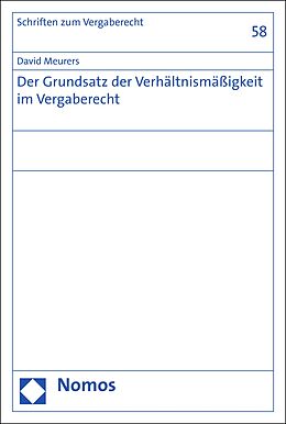 E-Book (pdf) Der Grundsatz der Verhältnismäßigkeit im Vergaberecht von David Meurers