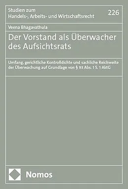 E-Book (pdf) Der Vorstand als Überwacher des Aufsichtsrats von Veena Bhagavathula