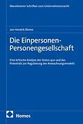 E-Book (pdf) Die Einpersonen-Personengesellschaft von Jan-Hendrik Blome