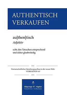 E-Book (epub) Authentisch Verkaufen von Werner F. Hahn