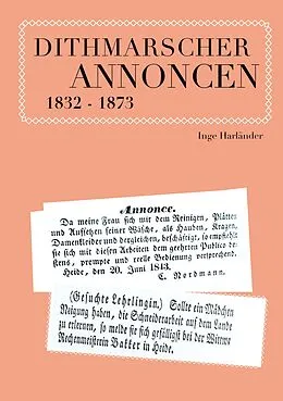 E-Book (epub) Dithmarscher Annoncen 1832 - 1873 von Inge Harländer